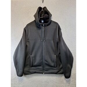 George Jacket Mens XL Charcoal Sherpa Lined Soft Warm Hooded Outdoor Full Zip